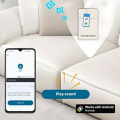 Himster Locatag for Android | Google Find Hub Tracker | Bluetooth 5.4 | No SIM Needed | Anti-Lost & Loud 75dB Alert | Item Finder- Keys, Wallets, Bags, Pets |1-Year Replaceable Battery(White)