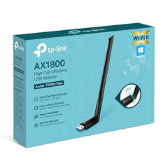 TP-Link AX1800 Wi-Fi 6 Dual Antennas High Gain Wireless USB 3.0 Adapter, Dual-Band, Auto Driver, MU-MIMO, Low- Latency, 1-Meter Cable, Supports Windows 10/11, Highly Secure WPA3 (Archer TX20U Plus)