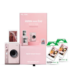 Fujifilm Instax Mini Evo Hybrid Camera Premium Edition with 20 Shots of instax Mini Instant Film - Black