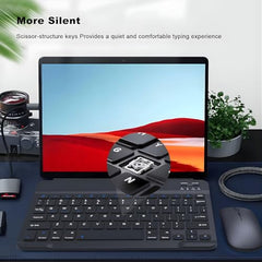 DsynkGear Bluetooth Keyboard and Mouse Combo | 10-Inch Wireless, Ultra-Slim, Rechargeable Keyboard for iPad Pro/Air/Mini, iPhone 15/14/13 Series & Samsung Tablets (Black)