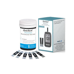 Ozocheck Truesense Test Strips | Pack of 2, With 100 Strips | Blood Sugar Test Machine Testing Strips | Global Iconic Brand | For use with Ozocheck Truesense Glucometer