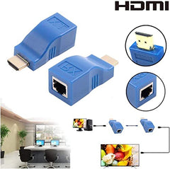 NEXSA HDMI to RJ45 Network Cable Extender Over Cat5e Cat6 30M Blue
