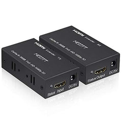 MISOTT HDMI Extender, 60 Meters HDMI Transmitter and Receiver Over Single RJ45 Cat5e/6/7 Ethernet Cable, Supports 1080p, 3D, HDCP, EDID, Up to 196ft(60m)