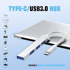 Sounce 4-Port USB 3.0 Hub for PC – High-Speed Aluminum USB Hub Compatible with PC, MacBook, Mac Pro, Mac mini, iMac, Surface Pro, and XPS. 4-Port High Speed USB Hub with Aluminium Shell