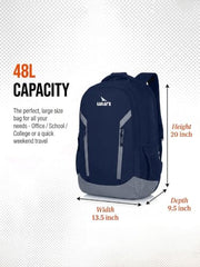 Lunar's Bingo - 48 L Laptop Bags | Laptop backpack for men | Laptop bag 15.6 inch | School bags | College bag for boys | Office backpack for men | Travel backpack with 1 Year Warranty