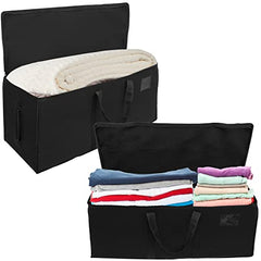 Storite Jumbo Super-Size 81 L Canvas Moisture Proof Heavy Duty Storage Bag | for Toys/Stationery/Blankets/Clothes/Moving Bags MultiPurpose With Strong Reinforced Handles Rectangular Cream (87x26x36 cm)