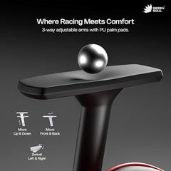 Green Soul Raptor 2.0 Racing Edition Ergonomic Gaming Chair with Premium PU Leather, Adjustable Neck & Lumbar Pillow, 3D Adjustable Armrests & Heavy Duty Nylon Base (Black & Red)