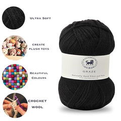 Nestnhaven Acrowools Graze Hand Knitting and Crochet Yarn. Pack of 1 Ball - 100gms. Shade no - NNHG001 (Berry Purple)