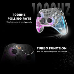 Cosmic Byte Stellaris Controller, 3 Modes Wifi + Bluetooth + Wired for PC, iOS, Android, Hall Effect Trigger and Upgraded TMR Joystick, Macros, 1000mAh Battery, RGB LED, Software Support (Black)
