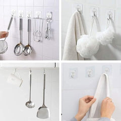 Shivstor 15 Pack Self Adhesive WallHook Heavy DutyHook for Hanging Without Drilling Transparent Nail Free StickyHook Strong Wall Hanger Set of 15 FlowerHook for Kitchen Bathroom Home Storage