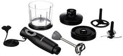 amazon basics Hand Blender,Chopper And Whisker,Super-Silent Dc Motor,100% Copper Motor,Ergonomic,Multi-Function,Stainless-Steel Blade,Detachable Stem,Click-Fit Locking(Stainless Steel,300 Watts)