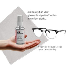 LensPure Lens Cleaning Solution | Perfect Lens Cleaner for Spectacles, Eyeglasses, Sunglasses, Camera Lenses and Binoculars- (200ml)