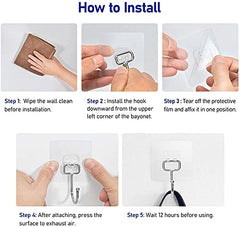 JIALTO Adhesive Hooks, Heavy Duty 5 kg Wall Hooks, Nail-Free Reusable Stainless Steel Sticky Hangers for Multipurpose Kitchen, Bathroom & Home (10 Pcs)
