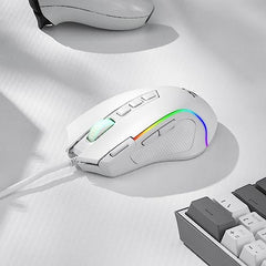Redragon M612AK PRO RGB Gaming Mouse, 8000 DPI Wired/Wireless Optical Mouse with 9 Programmable Buttons & 7 Backlit Modes, BT & 2.4G Wireless, Software Supports DIY Keybinds Rapid Fire Button
