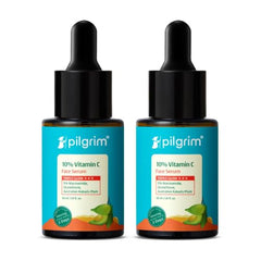 Pilgrim 10% Vitamin C Face Serum for Glowing Skin with Niacinamide - 10ml | 5% Niacinamide & Glutathione, Brightening, Fades Dark Spots & Evens, Dullness, Sensitive Skin Safe, Oil Free, All Skin Types
