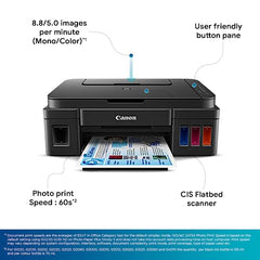 Canon PIXMA MegaTank G3000 All in One WiFi Ink Tank Colour Printer with Scanner for Home, Upto 6000 Black and 7000 Colour Prints with 2 Additional Black Ink Bottles