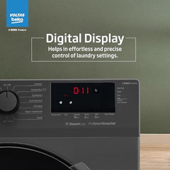 Voltas Beko, A Tata Product 7 Kg 5 Star Inverter Quick wash Fully-Automatic Front Loading Washing Machine (WFL7012B7JVBKA/AXV, Anthracite, In buit Heater/Hygiene steam)