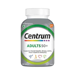 Centrum Adults 50+ Multivitamin Tablet for Men & Women|With 23 Vital Nutrients including Zinc,Magnesium, Vitamin B,C,D, Calcium for Energy, Strong Joints, Immunity and Heart Health|Veg - 50 tablets