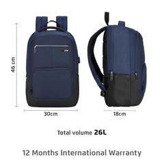 Safari Nex 26L Laptop Backpack Bag for Men and Women, Ideal for Office Use/School/College, 2 Compartment, Rain Cover, Antitheft Pocket, USB Port, Trolley Sleeve & Organizer, Olive