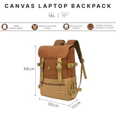 F Gear Canyon 18L Premium Canvas Laptop Backpack|Water-Resistant Fashionable Travel, Office & College Bag, Padded Laptop & Tablet Sleeves Fits Upto 17 Inch Laptop|Men & Women (Cosmic Orange)