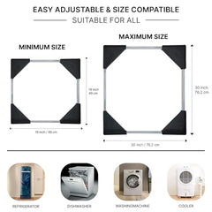 ZOLMIX® Adjustable Stainless Steel Washing Machine Stand for All Semi, Front & Top Load with Wheels & Anti Vibration Pads, Rustproof, Suitable with Fridge, Dishwasher & Air Cooler - (1 Year Warranty)