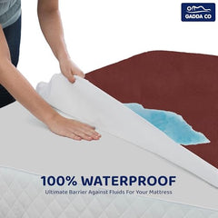 GADDA CO 100% Waterproof Premium Cotton Feel Mattress Protector King Size 78x72 Inch|Ultra Soft Breathable & Fitted Bed Protector Terry Cover Double Bed (6.5x6 feet, Fits 10 Inches, Grey)