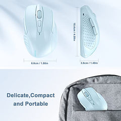 TECKNET Wireless Mouse, 2.4G Ergonomic Computer Mouse, 2600 DPI, Green