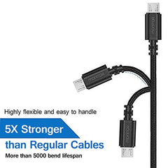 Czartech [1.2 Mt USB-C 20W Fast Charging cable Compatible with i-Phone,14,13, 12,11, X, 8, 7, 6, 5, i-Pad iPad Air and More [Nylon Braided,Black - Pack of 2]
