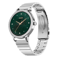 Noise Diva Araya Smartwatch for Women with AMOLED Display (850 Nits), 60 Precision-Set Crystals, Cycle Tracking, Skin Temperature, SOS with Live Location, 100+ Watch Faces - Rose Gold Link