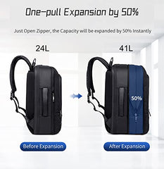 Arctic Hunter Travel Backpack 180° Opening Clothing Pocket 17-inch Laptop Compartment 41L Expandable Design 3 in 1 Convertable Bag Water-resistant Multiple Pockets USB Charging Port