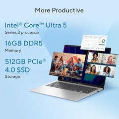 ASUS Vivobook 16 (2026),Smartchoice,Intel Core Ultra 5 325 (Series 3),16GB RAM,512GB SSD,FHD+, 16"(40 cm),Win 11 Home,M365 Basic(1 Year),Office 2024,Cool Silver,1.88 kg, X1607AA-MB038WS, Copilot+ PC