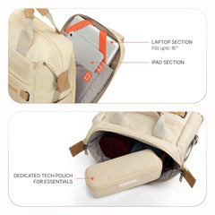 uppercase Dune Alphatech Padded 15.6" Laptop & iPad Compartment Professional Backpack for Men & Women - Tote & Backpack Carry, Waterproof Work Business Backpack for College Work Daily -Beige