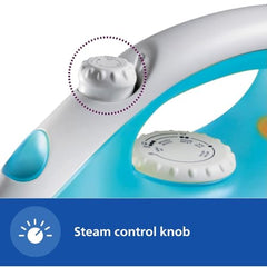 Philips Steam Iron GC1011/01 with 1200 Watts power, linished soleplate, up to 15 g/min of steam