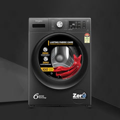 Whirlpool Smart Choice 9 Kg Steam Wash Technology 5 Star Inverter Front Load Fully Automatic Washing Machine with In-Built Heater (SUPREME CARE 9014-E, Midnight Grey, 100+ Tough Stains, 1400 RPM)