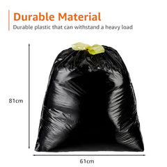 Amazon Basics Multipurpose Drawstring Garbage Bags | Large | 15 Count | Heavy Duty Garbage Bag | Jasmine Fragrant Garbage Bag | Odour Control | No Tear Removal
