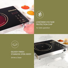 Premium 2000 W Touch Panel Infrared Induction Cooktop 1 Year Warranty (Use With All Utensils) - Radiant (Black)