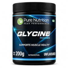 Pure Nutrition Glycine Powder | L Glycine Supplements | Amino Acid Supplement for Muscle Health, Skin, Calmness, Sleep, Relaxation Support & Recovery | Nutraceutical - 200g | Unflavored