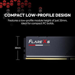 G.Skill Flare X5 AMD Expo 32GB (2 * 16GB) DDR5 6000 MHz CL36-36-36-96 1.35V Desktop Memory RAM - F5-6000J3636F16GX2-FX5