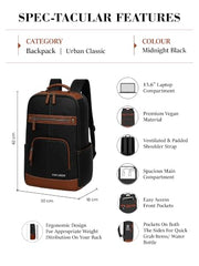 FUR JADEN Laptop Backpack With 15.6 Inch Laptop Compartment | Water Resistant For College School Work for Men & Women | With USB Charging Port