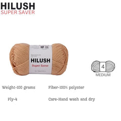 HILUSH Supersaver,Poly Yarn Supersoft Hand Knitting Wool Ball,(1 Ball/100 Gram Each)Ball Suitable For Craft,Crochet,Amigurumi,Embroidery,Toys,Garments,Flowers And Hobby Projects,2 Fine,Shade No(Black)