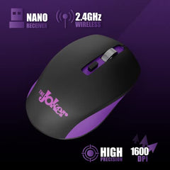 ZEBRONICS Zeb-Jaguar Wireless Mouse, 2.4GHz with USB Nano Receiver, High Precision Optical Tracking, 4 Buttons, Plug & Play, Ambidextrous, for PC/Mac/Laptop (Black+Grey)