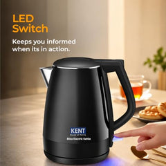 KENT Bliss Electric Kettle | 1500W Power & 1.5L Capacity | Cool Touch Exterior Body & SS 304 Inner Body | 5 Minutes Fast Boiling | Overheat & Dry Boiling Protection | LED Light Switch | Auto Shut-OFF