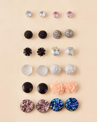 SYGA 12 Pairs Women's & Girls Earing Sets, Gift For Girls styles like studs, hoops, and dangly earrings set