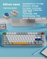 nuphy Kick75 Wireless Low Profile Mechanical Keyboard with Volume Knob,75% Hot Swappable Custom Keyboard,80 Keys RGB Backlit with PBT Keycaps,BT/2.4G/USB-C (Brown Nano Switch)