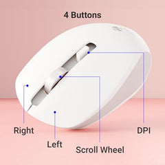 ZEBRONICS Zeb-Jaguar Wireless Mouse, 2.4GHz with USB Nano Receiver, High Precision Optical Tracking, 4 Buttons, Plug & Play, Ambidextrous, for PC/Mac/Laptop (Black+Grey)