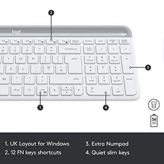 Logitech MK470 Slim Wireless Keyboard and Mouse Combo - Modern Compact Layout, Ultra Quiet, 2.4 GHz USB Receiver, Plug n' Play Connectivity, Compatible with Windows - Graphite