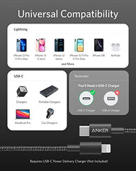 Anker New Nylon USB-C to Lightning Cable, 331 Cable, Fast Charging Cord (1ft, MFi Certified) for iPhone 13 13 Pro 12 Pro Max 12 11 X XS XR 8 Plus, AirPods Pro, Supports Power Delivery (Black)