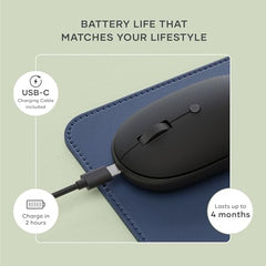 SATECHI OntheGo Bluetooth Mouse, Connect Up to 3 Devices, for Laptop, Black