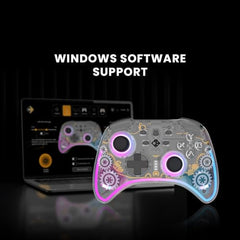Cosmic Byte Stellaris Controller, 3 Modes Wifi + Bluetooth + Wired for PC, iOS, Android, Hall Effect Trigger and Upgraded TMR Joystick, Macros, 1000mAh Battery, RGB LED, Software Support (Black)