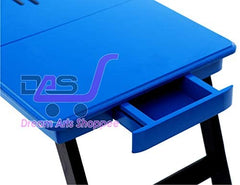 Dream Arts Shoppee Laptop Table Adjustable Foldable with i ped Stand/Mobile Stand One Drower (Blue & Black)